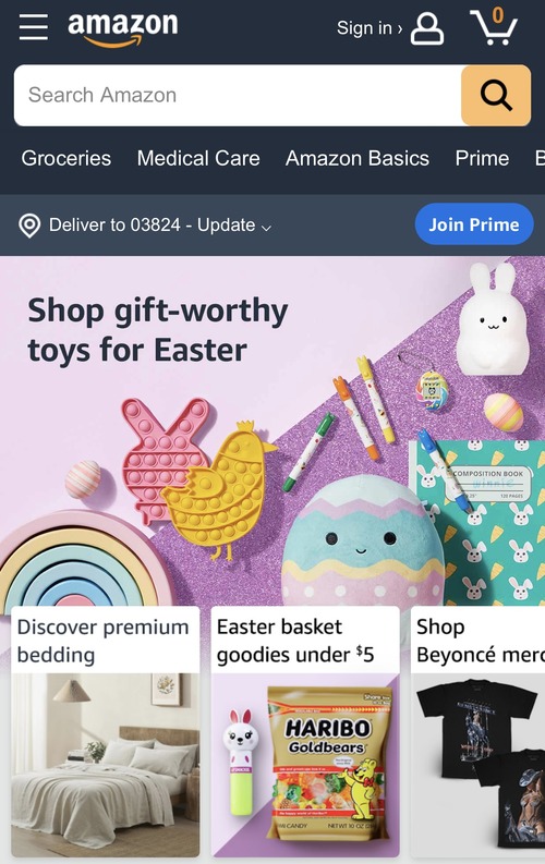 Amazon mobile website