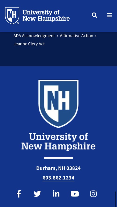 UNH mobile website