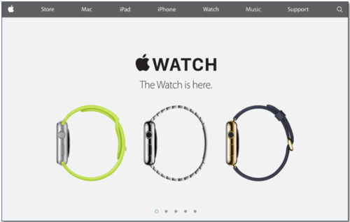 Apple's homepage in 2015