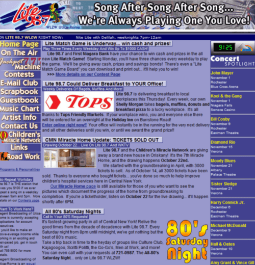 Crowded 2000s Website