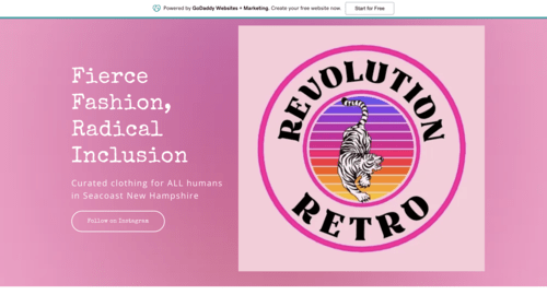 Image of Revolution Retro website homepage