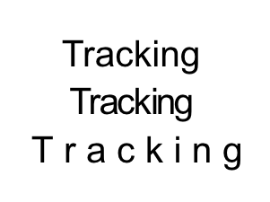 Image illustrating how tracking effects the appearance of text