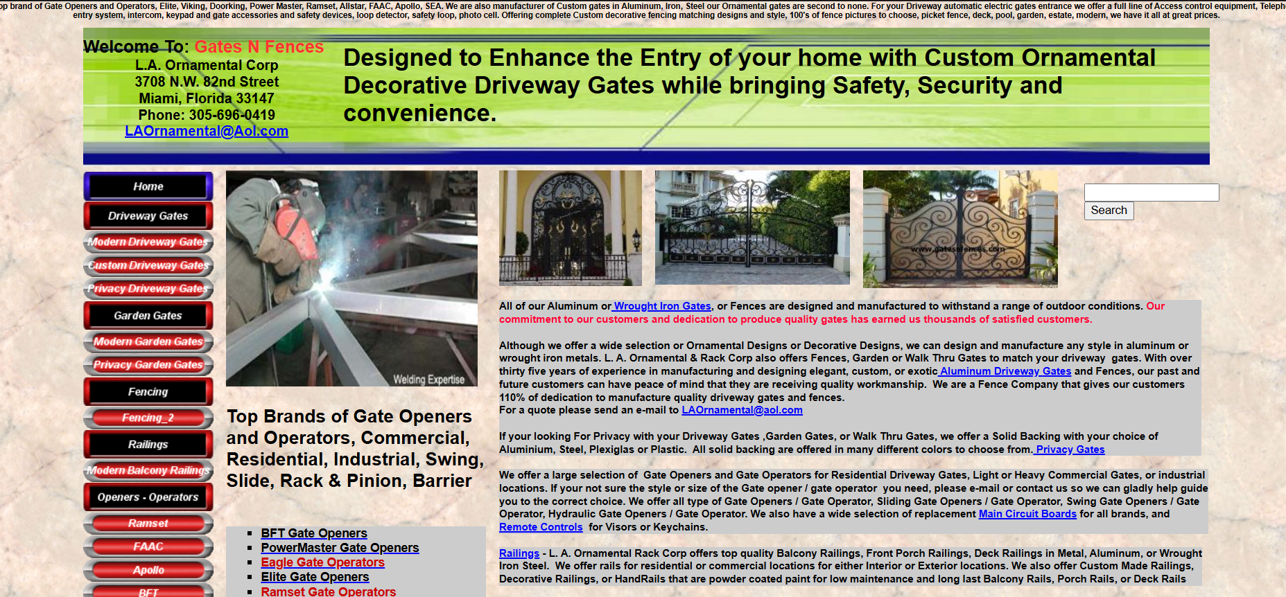 Website Example with inconsistent colors
